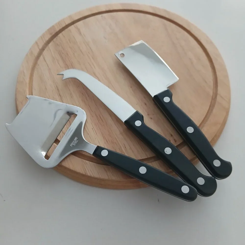 Leed's Wood Cheese Board with Stainless Steel Serving Utensils